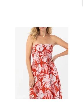 Tiare Hawaii Emilia Dress – Red & White Print